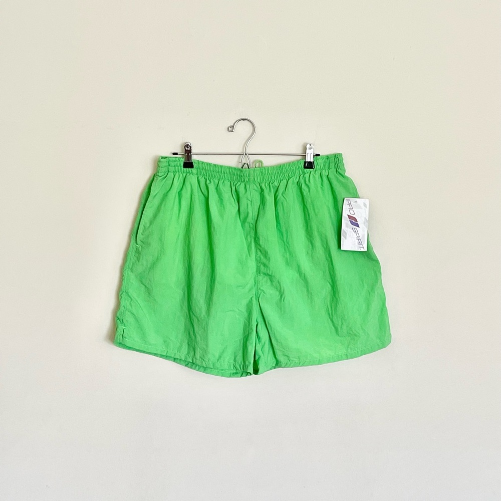 NEW Vintage 90s Pro Spirit Neon Green Apple Swim Trunks Men’s size XL